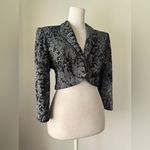 Alex Evenings Vintage ‘90s  Black & Silver Sparkle Cropped Evening Jacket Photo 2