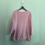 Free People Movement Extra Oversized Front Pocket Boat Neck Pink Sweatshirt Sz M Size M Photo 5