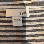 J Jill‎ Size Medium Striped grey & white Boat Neck Dress Gray Photo 5