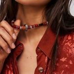 Free People NWT  Biedie Choker Red Beaded Necklace Photo 6