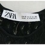 ZARA  Black Viscose Open Knit Tank Top Stretch Soft Sz S Photo 7