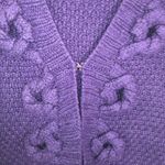 Oscar de la Renta Vintage  Purple Cashmere Plunge Neckline Sweater Size M Photo 5