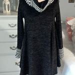 Bellamie  Heather Black Cowl Neck Long Sleeve Dress Shift Winter Womens XS Photo 1