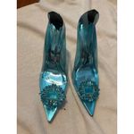 Good American  Cinder-F*cking-Rella Pumps Embellished Clear Blue Heels 11.5 Shoes Photo 11