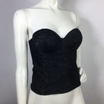 Guess Lace Bustier Corset Top Black Built In Cups Zip Up M Photo 8