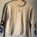 Madewell NEW  Belmore Floral-Sleeve Pullover Sweater in Coziest Textured Yarn Photo 2