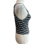 Streetwear Society Black and White Striped Sleeveless Shirt Photo 1