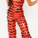 Pretty Little Thing Red Sequin High Neck Jumpsuit  Photo 0