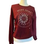 Cold Crush  sweatshirt night stars long sleeve maroon small Photo 0