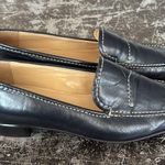 Nine West Dark Navy w/Contrast Stitching Made in Brazil Leather Loafers Size 6 Photo 3