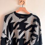 Vintage Adam Sloane Houndstooth Sweater Size XL Black Photo 4