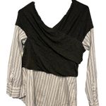 Vince Camuto  Long Sleeve
Stripe Button Down White Gray Shirt size medium Photo 3