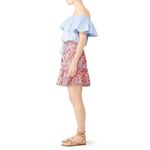 Paloma Blue Alexa Mini Skirt Women's Small Red Blue Silk Ruffle Tiered RTR Photo 8