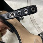 BCBGMAXAZRIA Parry Metal Grommet Leather Stiletto Sandals Size 7 Black Silver Photo 6