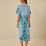 Farm Rio light Blue and Green Graphic Richelieu Midi Skirt & Top NWT Photo 2