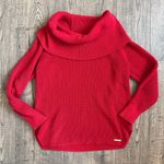 Michael Kors Red Waffle Holiday Cowl Neck Sweater- Size Small Photo 1