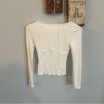 Commense Basic Piping Long Sleeve Top White Size XS Photo 1