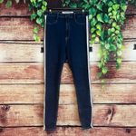 ZARA Trafaluc Striped High Rise Skinny Jeans Womens 10 Stretch Blue White Pants Photo 2