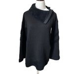 Smartwool  Womens Tunic Sweater Size Medium Lodge Cozy Black Button‎ Turtleneck Photo 2