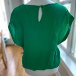 Forever 21 Vintage Y2K Emerald Green Embroidered Blouse Size Small Photo 3
