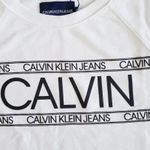 Calvin Klein Cropped Top French Terry White Short Sleeve New Photo 3