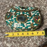 Vintage Turquoise & White Mosaic Tile Purse Blue Photo 10