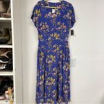 Vintage Herman Geist Blue Floral Print Blazer & Maxi Dress 2 Piece Matching Set Size 8 Photo 9