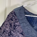 Anthropologie  Akemi + Kin Marcella Blue Damask Paisley Lace Peasant Blouse Large Photo 3