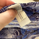 Diane Von Furstenberg  Blue Snake Print Lorelei Shirt 100% Silk Size 4 Women's Photo 5