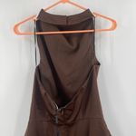 Elliatt  Dress Size Small Chocolate Brown NWT Camo Asymmetrical Satin Halter Photo 9