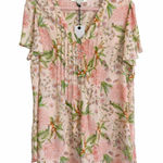 Rose + Olive  NWT Floral Pleated Blouse Top – Size 1X – Flutter Sleeves Photo 0