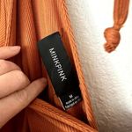 MINKPINK Allison + UO Orange Allison Wide Leg Ribbed Deep Plunge Backless Jumpsuit Photo 5