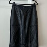 Nicole Miller Nicole by  black straight pencil leather midi skirt with zipper Photo 0