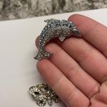 Lot Of 2 Costume Jewelry Brooch Pins Rhinestone Butterfly Insect / Dolphin Photo 6