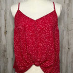 Lush Clothing NWT Lush Women's Medium Red Floral Knot Front Cami Blouse Sleeveless Casual Photo 0