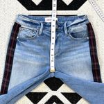 Driftwood Colette Plaid Trim Straight Crop Frayed Hem Jeans Size 24 Photo 7