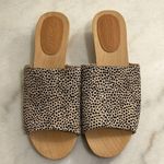 Madewell The Evelyn Slide Wood Clog Slides in Spotted Calf Hair New Size 6.5 Photo 4