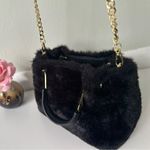 Isaac Mizrahi Super Cute New York Black Faux Fur Mini Hand and/or Crossbody Bag Photo 4