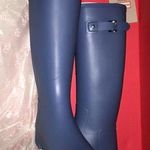 Hunter Matte Blue Boots Tall Photo 0