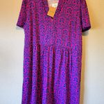 Boden Pink Blue Naomi Print Short Sleeve Dress Womens 22 Knee Length Modest NWT Size undefined Photo 0