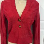 Pilcro  Red Cropped Cardigan Sweater small Photo 0