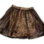 Alice + Olivia Sequin Tulle Skirt Gold Black Sparkle Party Mini Size S Photo 0