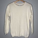 Breckenridge VTG‎  Cream Angora Lambswool Pearl Beaded Pullover Sweater Womens PM Photo 1