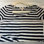 Banana Republic Navy and White Striped Short Sleeve Dress with Tie Waist In XXS Blue Photo 6
