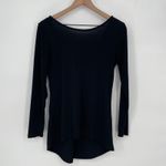 Bisou Bisou  MICHELE BOHBOT Black Long Sleeve Scoop Neck Top Size S Photo 1