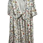 MadewellFloral Print Empire Waist Dress with Bow Detail Short Sleeve  Dress Photo 1