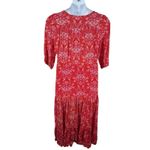 Abel the label Strawberry Kisses Red Floral Boho Maxi Dress Size Small Photo 5