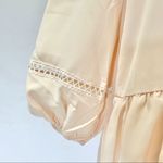 After Market New Blouson Sleeve Tie Neck Smock Mini Dress Champagne Photo 8