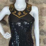 ROBERT Anthony vintage black gold sequins beaded full length dress size 4 Black Photo 1