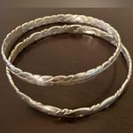 .925 Sterling Silver Braided Bangle Bracelets | Mexico Photo 0